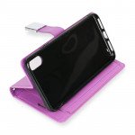 Wholesale iPhone Xr 6.1in Multi Pockets Folio Flip Leather Wallet Case with Strap (Hot Pink)